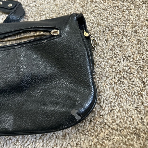 TORY BURCH Black Leather Amanda Logo Clutch Crossbody Chain Link Shoulder Bag - Picture 9 of 15